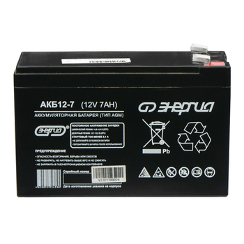 Аккумулятор для ИБП Энергия АКБ 12-7 (тип AGM) - Инверторы - Аккумуляторы - Магазин электротехнических товаров Проф Ток